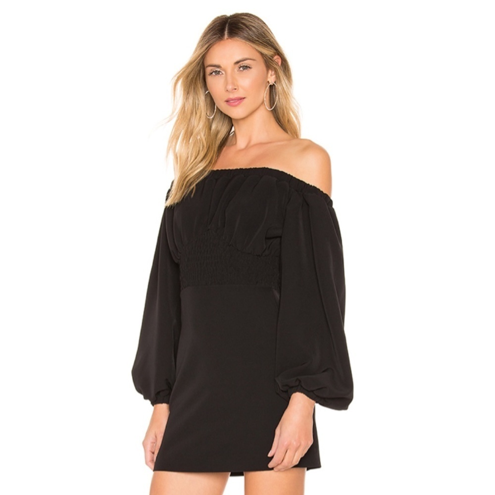NBD Revolve Levent Mini Dress Dolman Sleeves Black